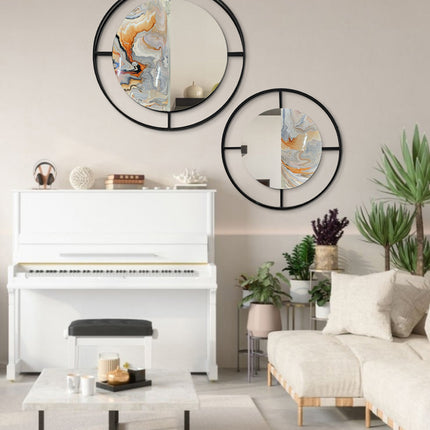 SET ESPEJOS CARLOTA RESINA + HERRERÍA 2 PZAS