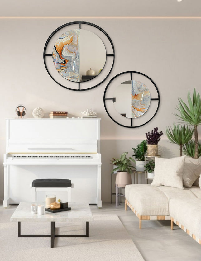 SET ESPEJOS CARLOTA RESINA + HERRERÍA 2 PZAS