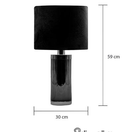 LÁMPARA CILINDRO CH CHOCOLATE CROMO PANTALLA NEGRA