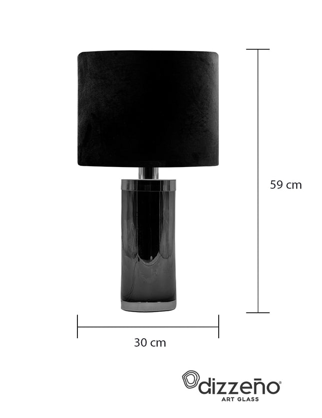 LÁMPARA CILINDRO CH CHOCOLATE CROMO PANTALLA NEGRA