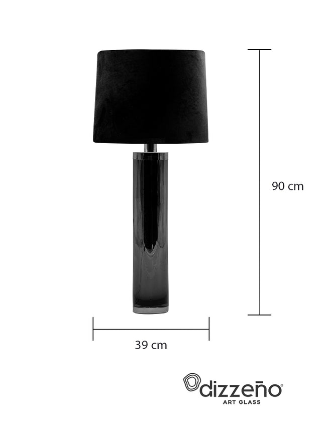 LÁMPARA CILINDRO GDE CHOCOLATE CROMO PANTALLA NEGRA