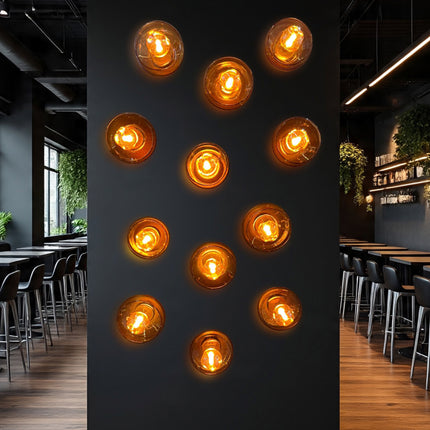 SET LÁMPARA CÍO ÁMBAR TRASLÚCIDO 12 PZAS