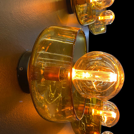 SET LÁMPARA CÍO ÁMBAR TRASLÚCIDO 12 PZAS