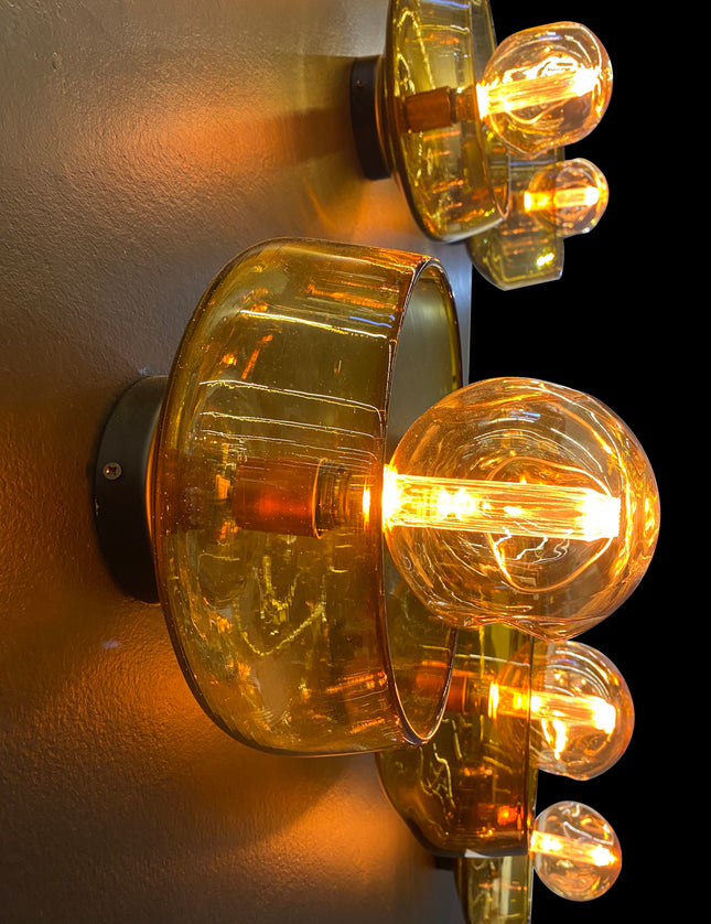 SET LÁMPARA CÍO ÁMBAR TRASLÚCIDO 12 PZAS