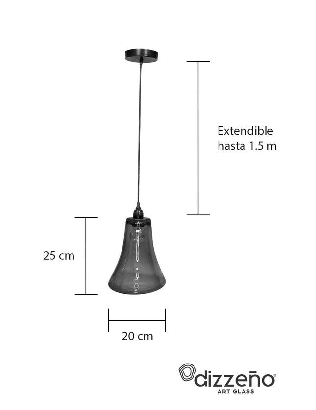 LÁMPARA CONO ÁMBAR TRASLÚCIDO