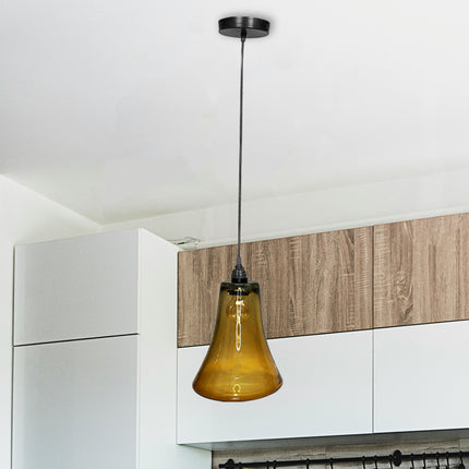 LÁMPARA CONO ÁMBAR TRASLÚCIDO