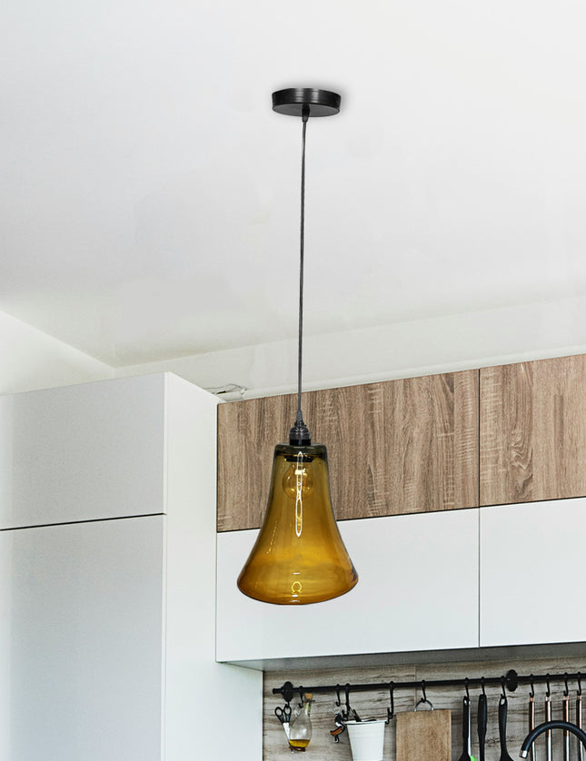 LÁMPARA CONO ÁMBAR TRASLÚCIDO