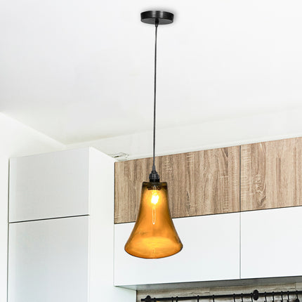 LÁMPARA CONO ÁMBAR TRASLÚCIDO