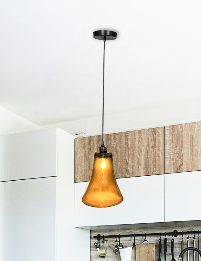 LÁMPARA CONO ÁMBAR TRASLÚCIDO