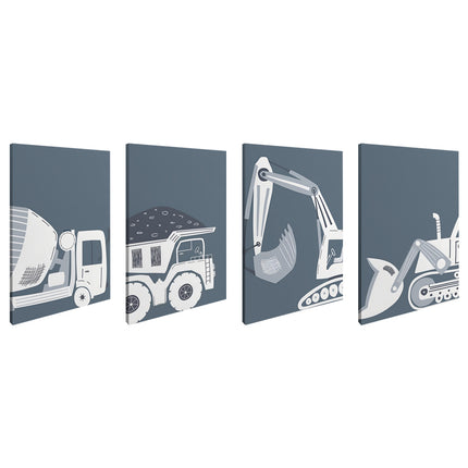 SET DE CUADROS CONSTRUCTION TRUCKS 4 PZAS
