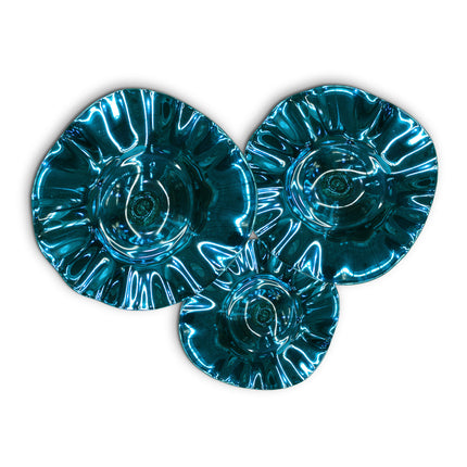 JGO PLATÓN ONDULADO CROMO AGUAMARINA