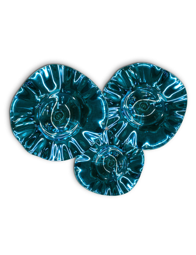 JGO PLATÓN ONDULADO CROMO AGUAMARINA