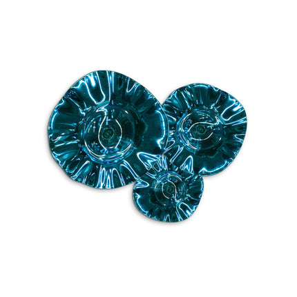 JGO PLATÓN ONDULADO CROMO AGUAMARINA