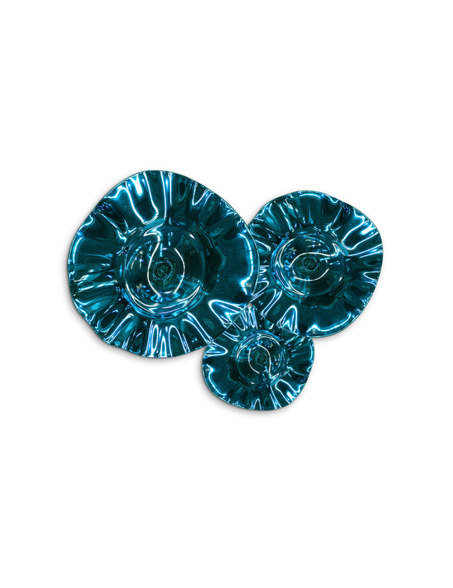 JGO PLATÓN ONDULADO CROMO AGUAMARINA