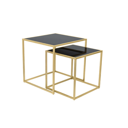 SET MESAS LATERALES DE METAL "CUBA" 2 PZAS