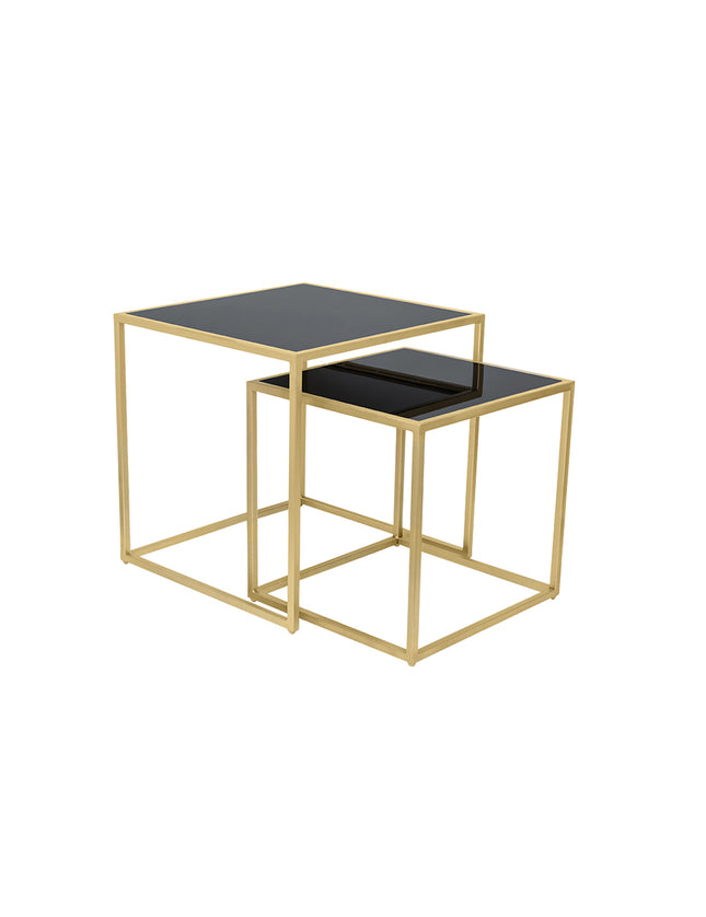 SET MESAS LATERALES DE METAL "CUBA" 2 PZAS