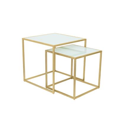 SET MESAS LATERALES DE METAL "CUBA" 2 PZAS