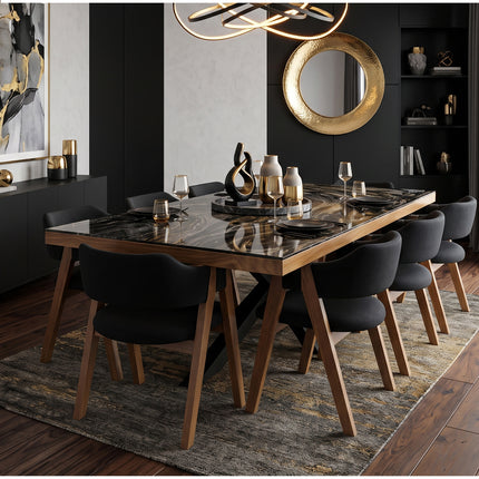 COMEDOR DENVER 240X120 CM C/CUBRECANTO CON 8 SILLAS SICK