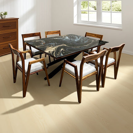 COMEDOR DENVER 120X160 CM CON 6 SILLAS DASSA