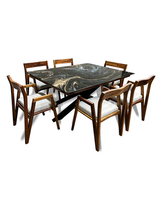 COMEDOR DENVER 120X160 CM CON 6 SILLAS DASSA