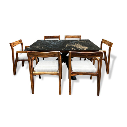 COMEDOR DENVER 120X160 CM CON 6 SILLAS DASSA