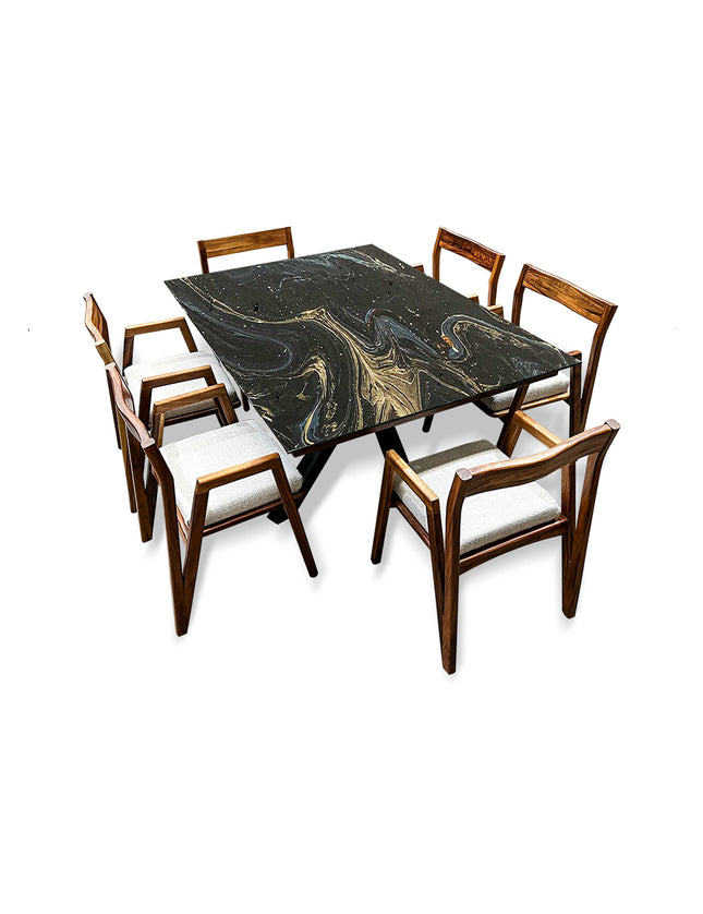 COMEDOR DENVER 120X160 CM CON 6 SILLAS DASSA