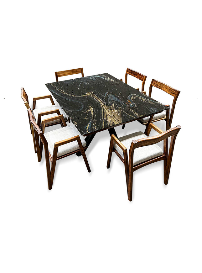 COMEDOR DENVER 120X160 CM CON 6 SILLAS DASSA