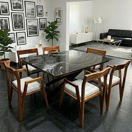 COMEDOR DENVER 120X160 CM CON 6 SILLAS DASSA