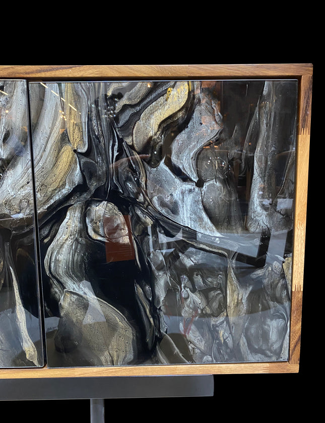 CREDENZA DE PAROTA "NATURA" ARK NOCHE PLATEADA CON ORO