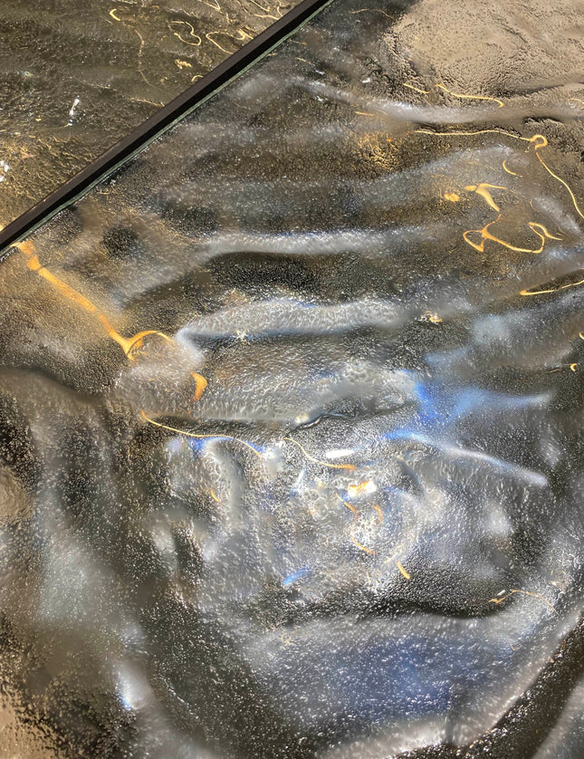 SET MESAS DE CENTRO DE METAL "CUADRANTE" 2 PZAS TERMOFORMADAS TRASLÚCIDAS