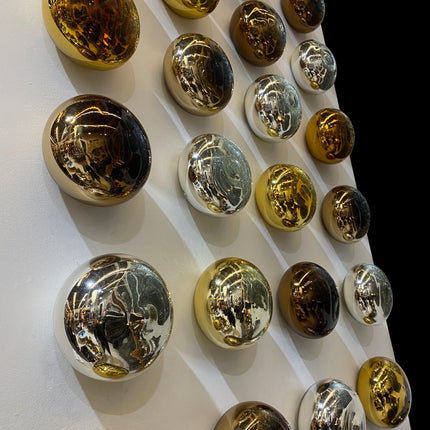 SET BOTONES MIXTO (T. ESPEJO + CHOCOLATE CROMADO + ÁMBAR CROMADO)