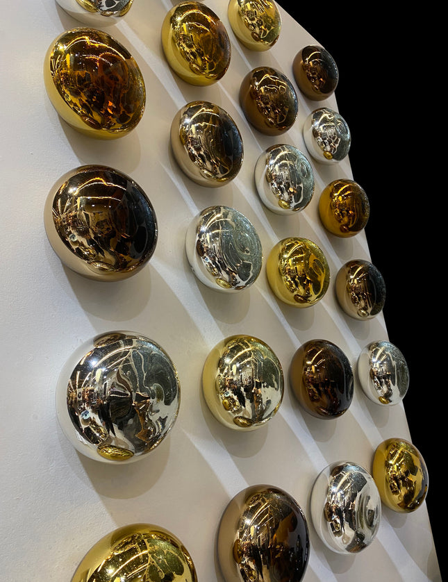 SET BOTONES MIXTO (T. ESPEJO + CHOCOLATE CROMADO + ÁMBAR CROMADO)