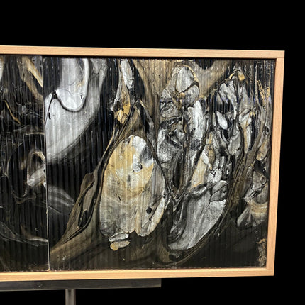 CREDENZA DE PAROTA "VENETTI" ARK NOCHE PLATEADA CON ORO