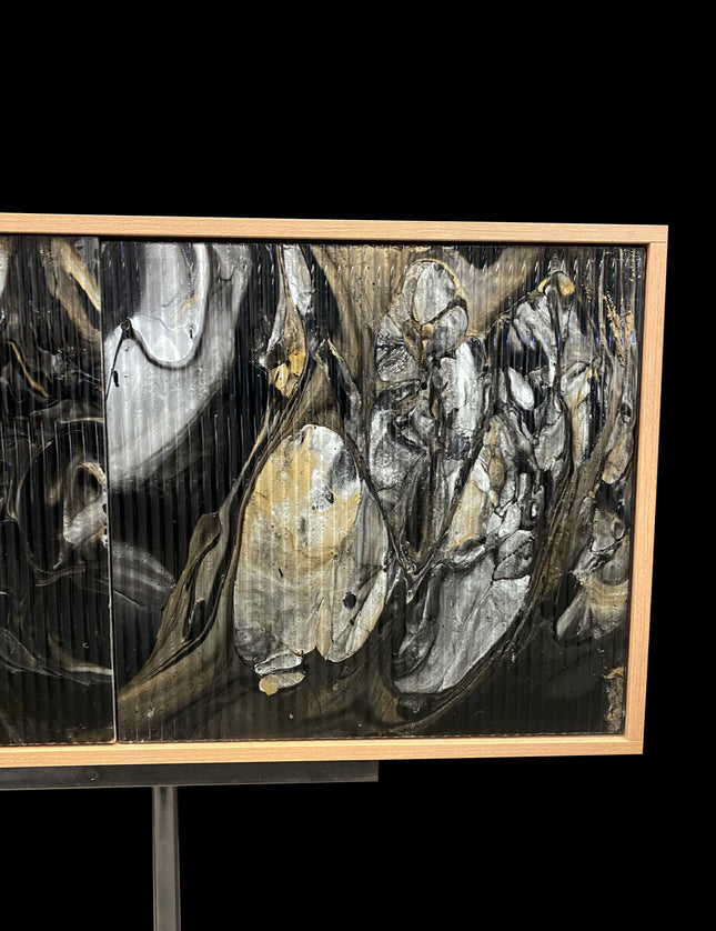 CREDENZA DE PAROTA "VENETTI" ARK NOCHE PLATEADA CON ORO