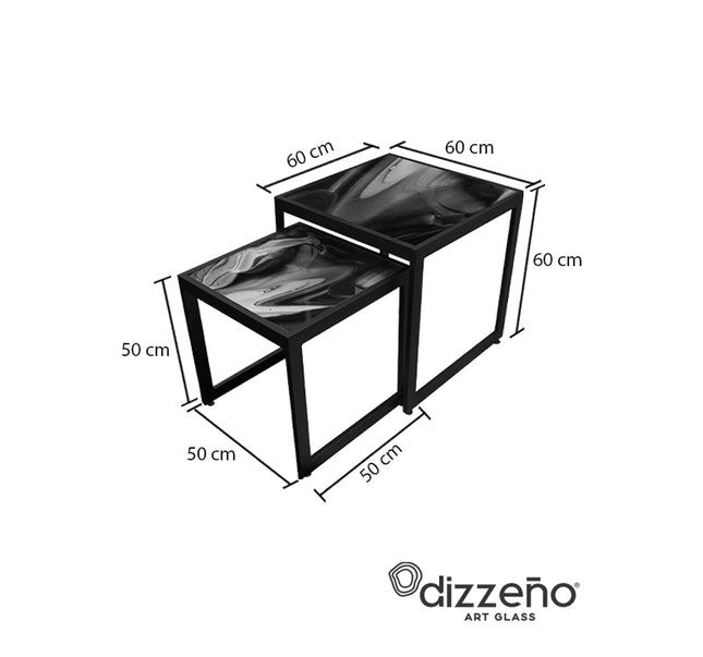 SET MESAS LATERALES DE METAL "DOMINICA" 2 PZAS