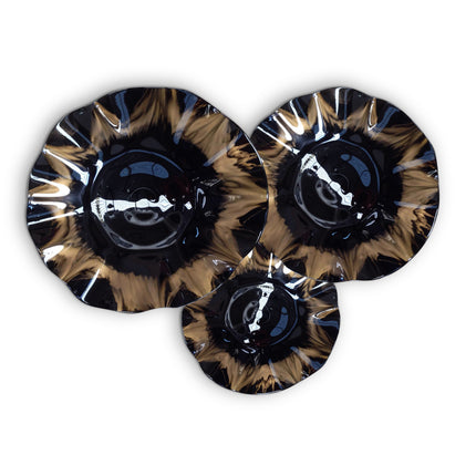 JGO PLATÓN ONDULADO DORADO DONA FONDO NEGRO