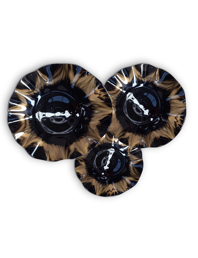 JGO PLATÓN ONDULADO DORADO DONA FONDO NEGRO