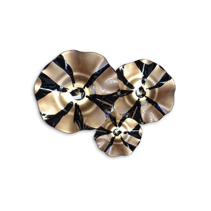 JGO PLATÓN ONDULADO NEGRO FLOR FONDO DORADO