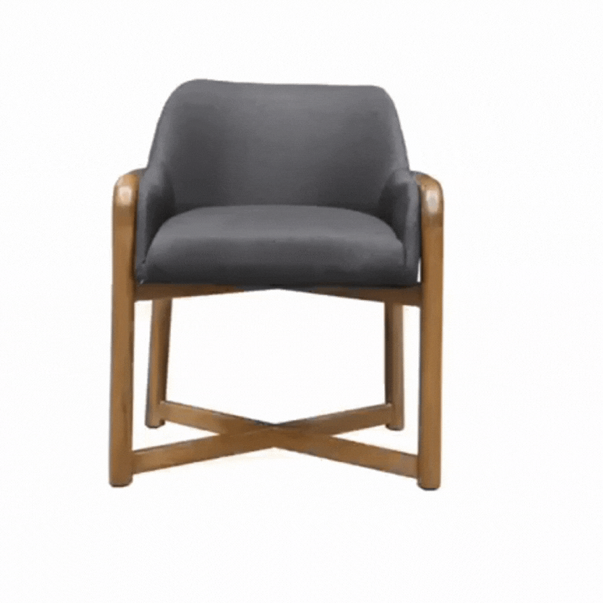 SILLA OVAL GRIS OSCURO