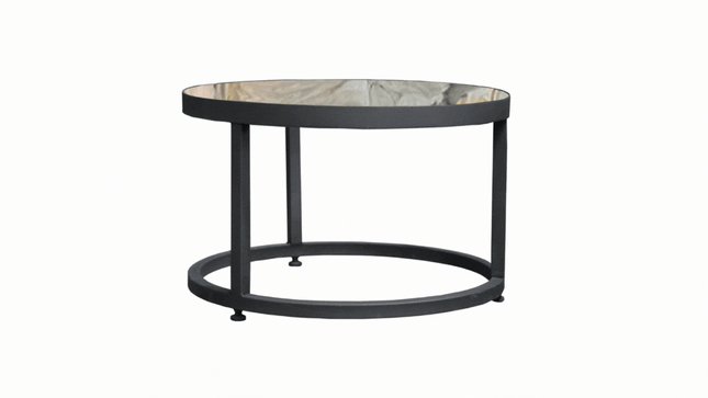 SET MESAS DE CENTRO DE METAL "MARMEL INFINITO" 2 PZAS