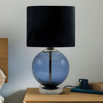 LÁMPARA ESFERA AZUL PETRÓLEO TRASLÚCIDO