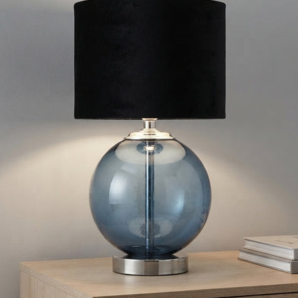 LÁMPARA ESFERA AZUL PETRÓLEO TRASLÚCIDO