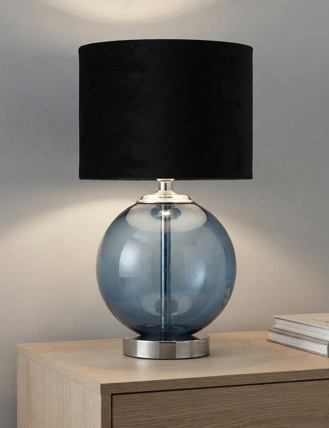 LÁMPARA ESFERA AZUL PETRÓLEO TRASLÚCIDO