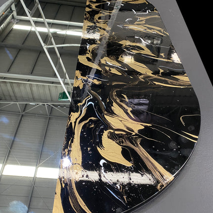 ESPEJO ÓVALO GRANDE RESINA ARK NOCHE DORADA + ESPEJO