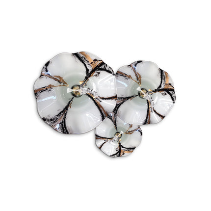 JGO PLATÓN ONDULADO DORADO FLOR CON NEGRO