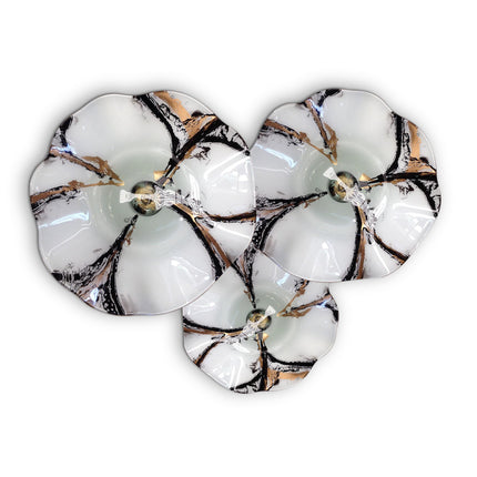 JGO PLATÓN ONDULADO DORADO FLOR CON NEGRO