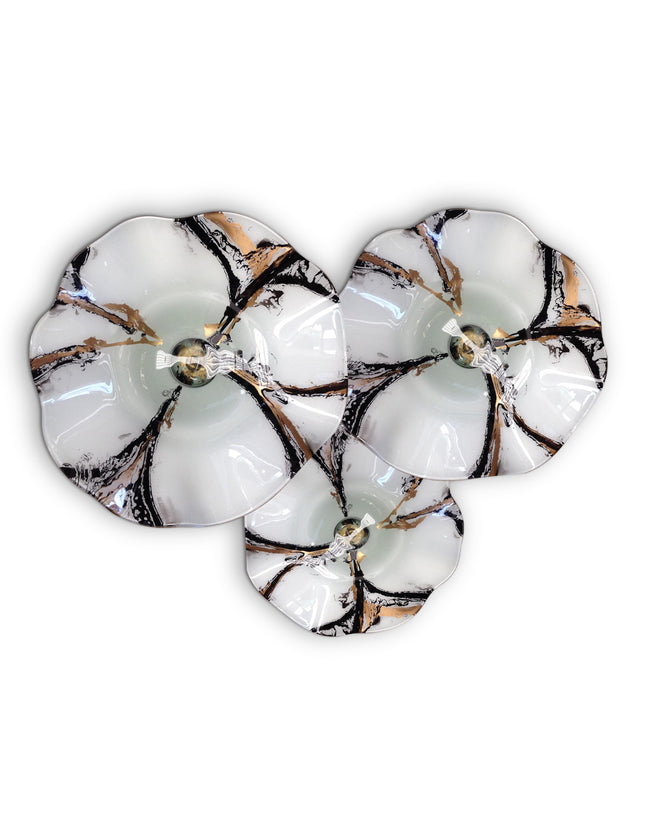 JGO PLATÓN ONDULADO DORADO FLOR CON NEGRO