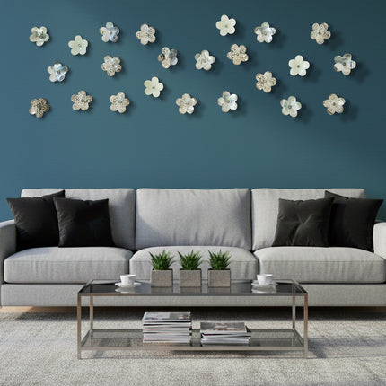 SET FLORES 23 PZ CROMO - HUESO - AVEJENTADO