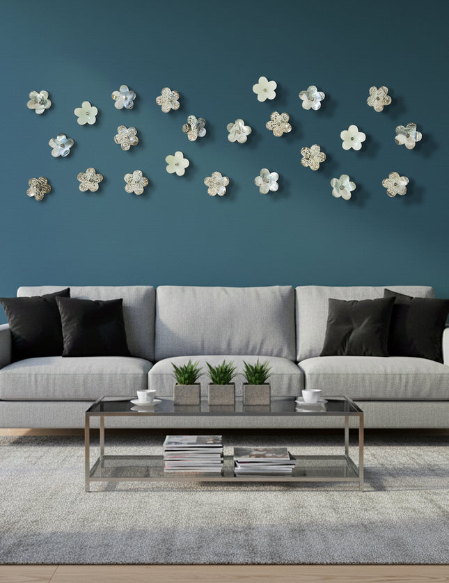 SET FLORES 23 PZ CROMO - HUESO - AVEJENTADO