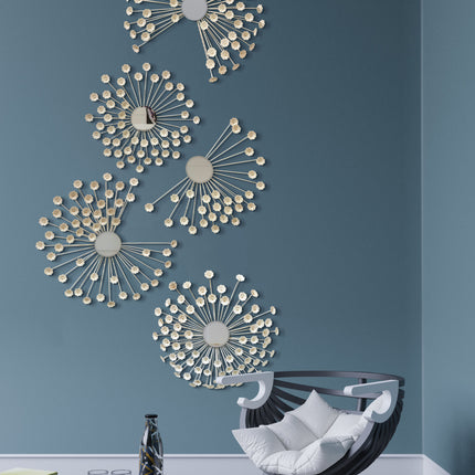 SET ESPEJOS FLORES LEÓN LAMAN 5 PZAS